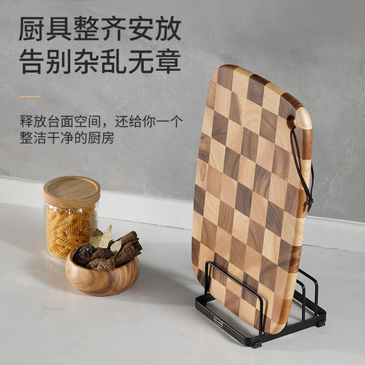 LCLIVING三分格金属菜板架砧板收纳架黑色 商品图0