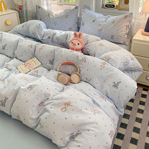 【春夏上新】自然醒INS卡通小清新A类全棉双层纱四件套NH185186 商品图4
