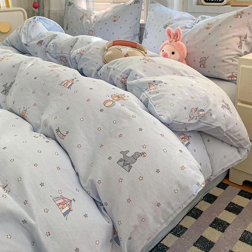 【春夏上新】自然醒INS卡通小清新A类全棉双层纱四件套NH185186 商品图8