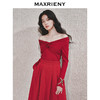 MAXRIENYMAXRIENY优雅一字肩针织红色上衣女(货号:MC85SW761) 商品缩略图3