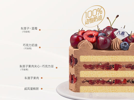 ※【厘遇满满】6英寸 新鲜车厘子生日蛋糕 不含冰淇淋 商品图2