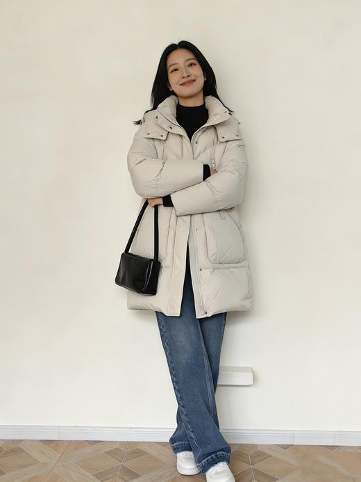 安诺Sakura Sprite【倍暖羽绒】弧形口袋连帽休闲羽绒服	LDWGY121 商品图3