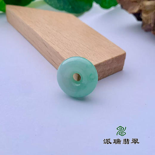 派瑞翡翠 翡翠平安扣吊坠 糯种 满绿 商品图0