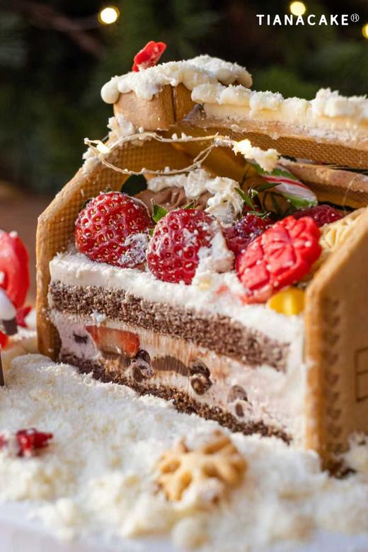 雪夜姜饼屋童话镇（五寸草莓巧克力蛋糕） 商品图1