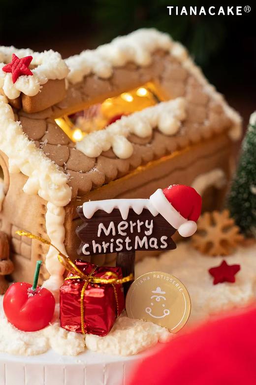 雪夜姜饼屋童话镇（五寸草莓巧克力蛋糕） 商品图5