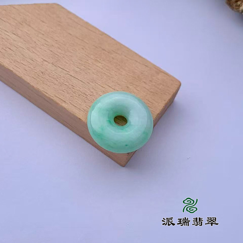 派瑞翡翠 翡翠平安扣吊坠 糯种 满绿