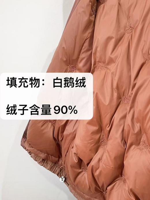 白鹅绒！绒子含量90%！肌理纹爆款百搭精致抽绳领口白鹅绒羽绒服-喜出 商品图6
