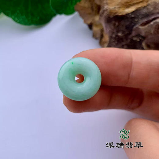 派瑞翡翠 翡翠平安扣吊坠 糯种 满绿 商品图2