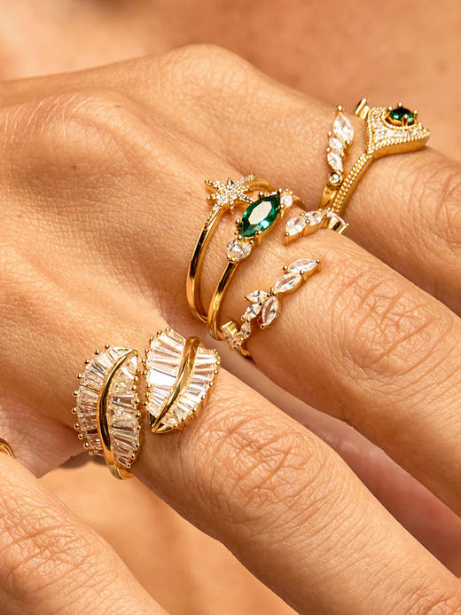 订购8周到｜MYA-BAY-DIWALI-排灯节 金色 锆石 戒指［比利时设计师］ 商品图1