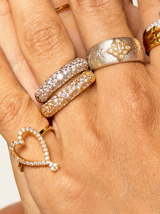 订购8周到｜MYA-BAY-GREY CHAMPAGNE-香槟灰色 锆石 戒指［比利时设计师］ 商品图1