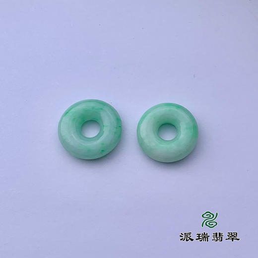 派瑞翡翠 翡翠平安扣耳饰 糯种 满绿 商品图3