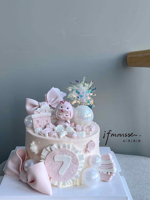 「女孩」周岁 满月 百天 蛇宝宝蛋糕 图片是双层 商品图2