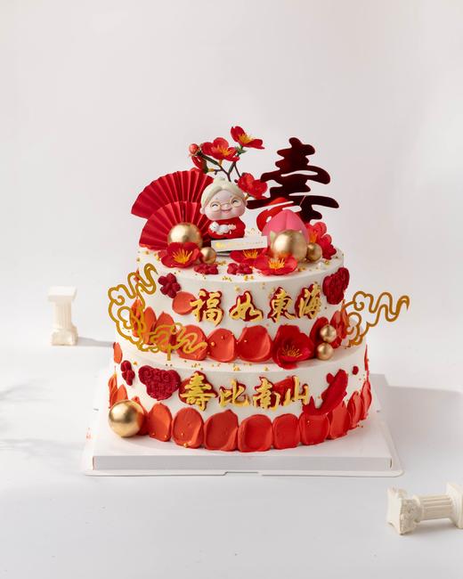双层如意祝寿蛋糕（百分百进口动物奶油） 商品图0