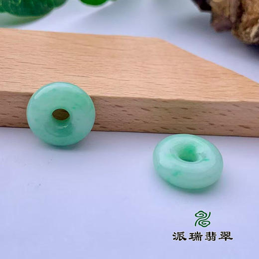 派瑞翡翠 翡翠平安扣耳饰 糯种 满绿 商品图2