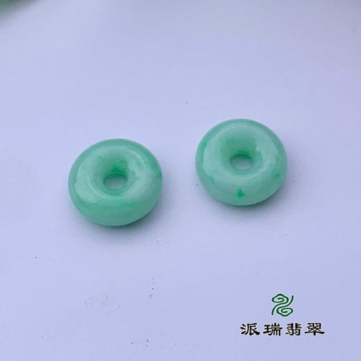 派瑞翡翠 翡翠平安扣耳饰 糯种 满绿 商品图1