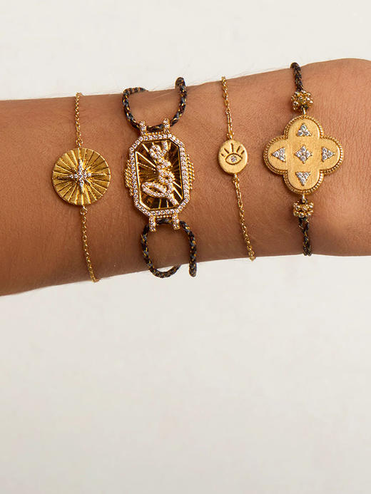 北京仓｜MYA-BAY-LUCKY-四叶草 黑色 锆石 幸运 手链［比利时设计师］ 商品图1