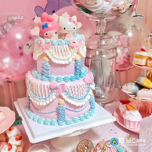 【双层kitty组合】叮当CAKE爆款儿童蛋糕-鲜果奶油蛋糕 商品图0