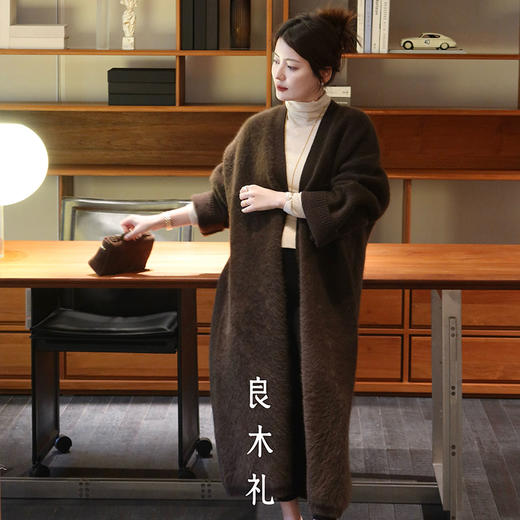 【特价不退换】【预售7天】良木礼绵羊毛长款开衫(D25110205F) 商品图1