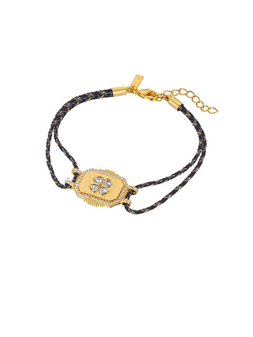 北京仓｜MYA-BAY-TREFLE BOHEME-四叶草 黑色 锆石 幸运 手链［比利时设计师］ 商品图0