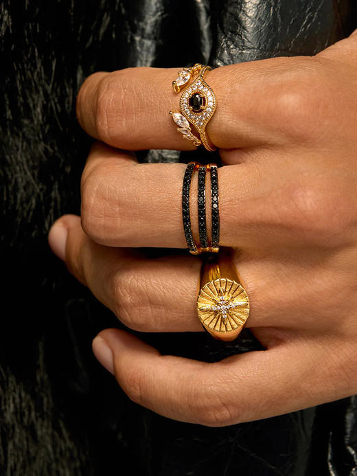 订购8周到｜MYA-BAY-BLACK MAJESTIC EYE-黑色 锆石 戒指［比利时设计师］ 商品图1