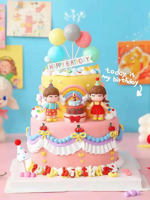 【双层缤纷乐园】叮当CAKE爆款儿童蛋糕-鲜果奶油蛋糕 商品图0