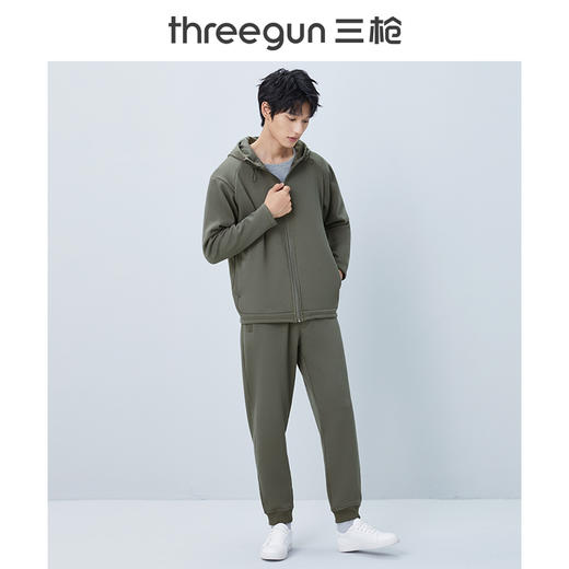 Threegun三枪 【超密绒】连帽长袖男士休闲开衫上衣-81895A011 商品图2
