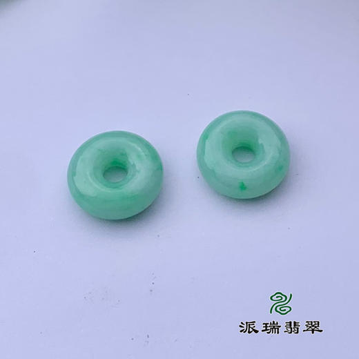 派瑞翡翠 翡翠平安扣耳饰 糯种 满绿 商品图3