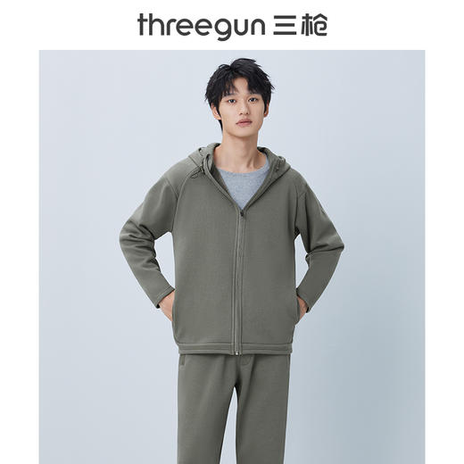 Threegun三枪 【超密绒】连帽长袖男士休闲开衫上衣-81895A011 商品图3