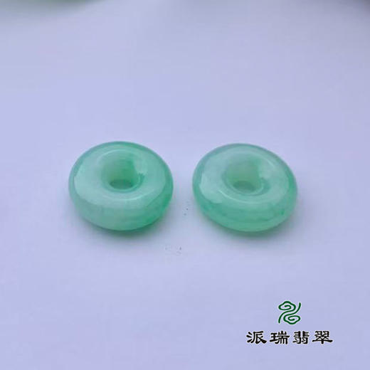 派瑞翡翠 翡翠平安扣耳饰 糯种 满绿 商品图1