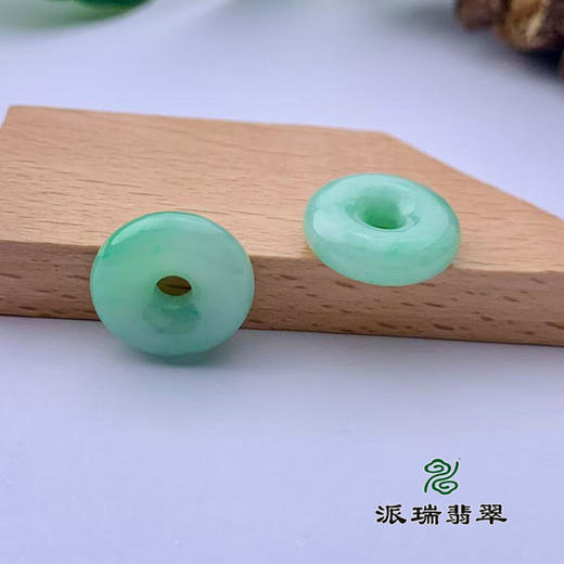 派瑞翡翠 翡翠平安扣耳饰 糯种 满绿 商品图2