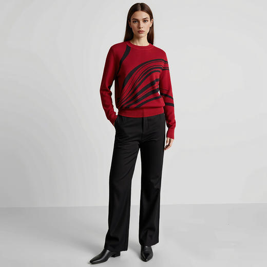 EITIE爱特爱冬季新款高级感印花显瘦百搭针织衫上衣7601309 商品图6