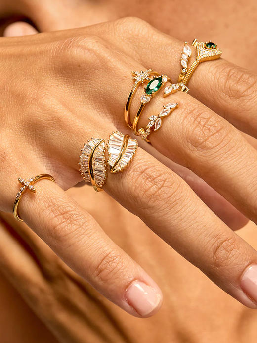 订购8周到｜MYA-BAY-SEVILLA-塞维利亚 金色 锆石 戒指［比利时设计师］ 商品图1