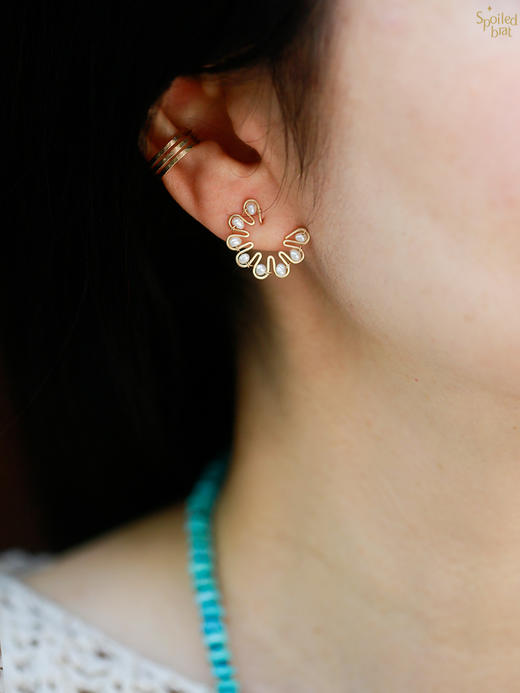 SpoiledBrat Jewelry蜿蜒的半圈系列 |坦桑石珍珠耳环 商品图8