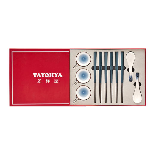 【专柜多样屋】湖光春色筷碟勺18件餐具礼盒/粉 商品图2