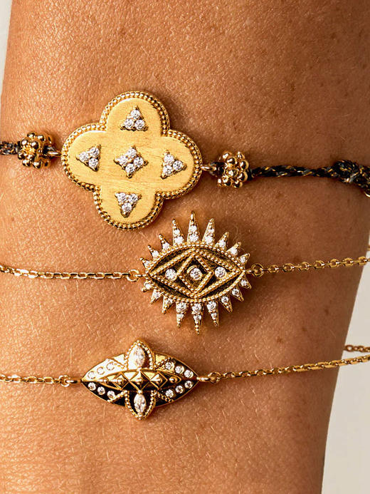 北京仓｜MYA-BAY-LUCKY-四叶草 黑色 锆石 幸运 手链［比利时设计师］ 商品图2