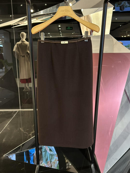 女士绵羊毛混纺直筒半身裙 商品图0