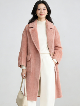 重磅福利【粉M1】臣禾 一粒扣苏力羊毛大衣K214081117