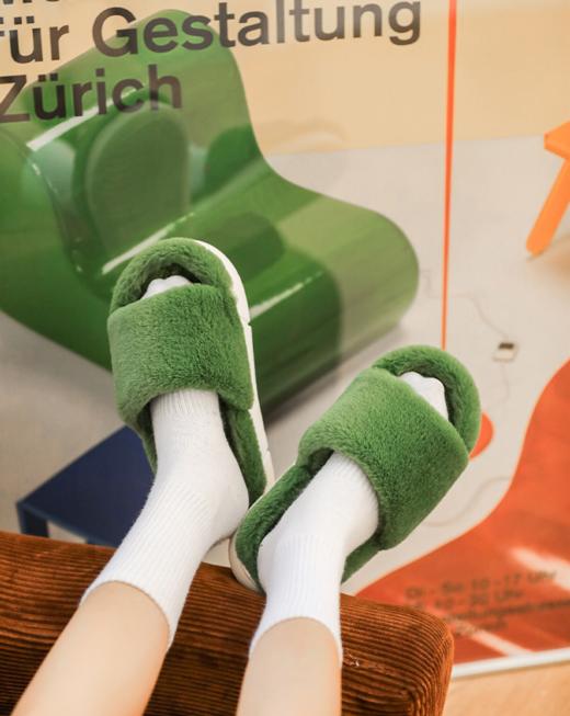 【专柜多样屋】云仙毛毛拖鞋冬季保暖拖粉色 商品图1