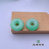 派瑞翡翠 翡翠平安扣耳饰 糯种 满绿 商品缩略图0