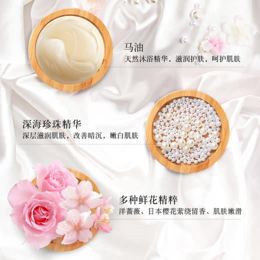 日本进口蝶印马油珍珠精华沐浴露600mL 商品图3