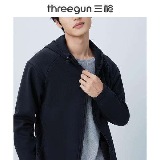 Threegun三枪 【超密绒】连帽长袖男士休闲开衫上衣-81895A011 商品图1