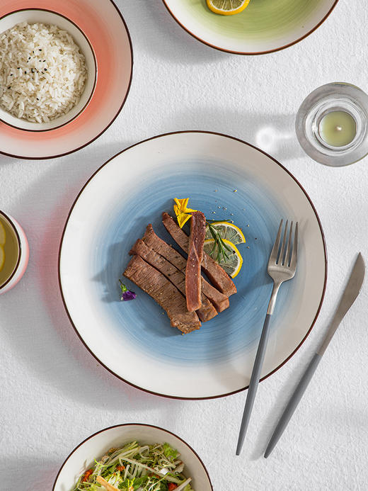 【专柜多样屋】湖光春色筷碟勺18件餐具礼盒/粉 商品图6