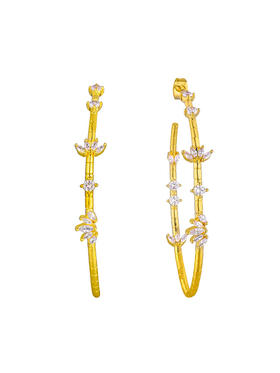 订购8周到｜MYA-BAY-MAGNOLIA HOOPS-木兰花 金色 锆石 耳环［比利时设计师］