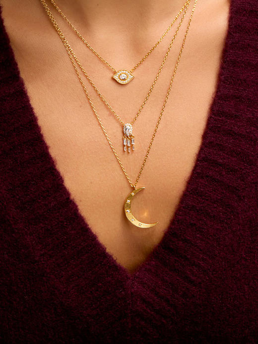 订购8周到｜MYA-BAY-WHITE MAJESTIC EYE-眼睛形 白色 吊坠 项链［比利时设计师］ 商品图1