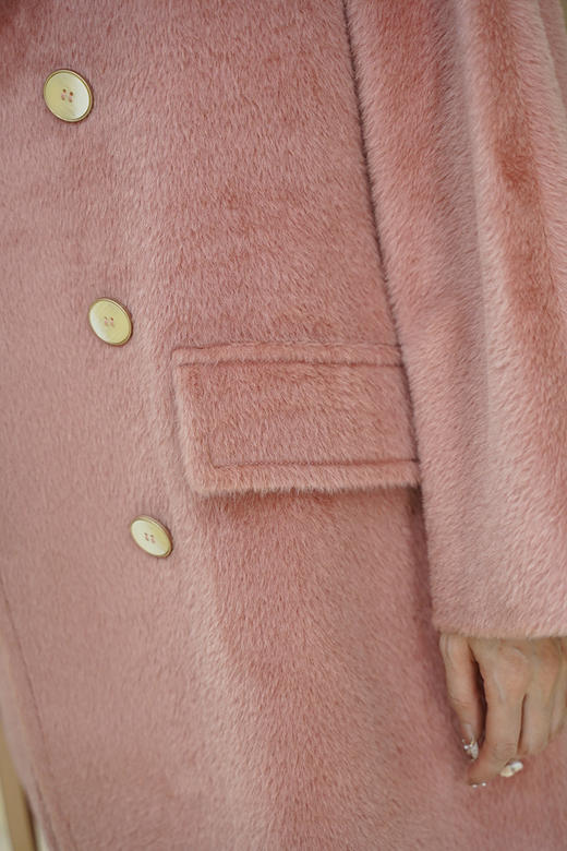 【粉M1L1】臣禾 双排扣苏力羊毛大衣K214080917 商品图7