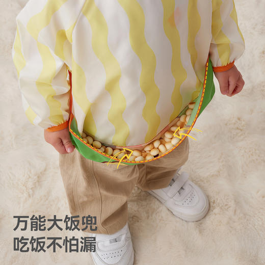 贝肽斯宝宝吃饭围兜婴儿辅食饭兜幼儿园防水罩衣反穿衣围裙防脏 商品图7