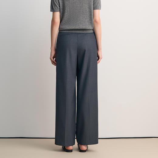 EITIE爱特爱深灰色前片褶褶皱设计直筒长裤裤子8505205 商品图4