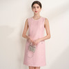 EITIE爱特爱亮片花纱优雅温柔花边圆领无袖小香风连衣裙A2607113 商品缩略图2