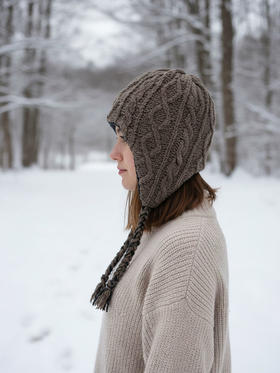 北京仓｜CA4LA-MOLE FLAP WATCH RV-粗棒针 双面 毛线帽（摩卡色）［日本设计师］