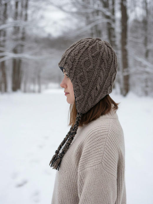 北京仓｜CA4LA-MOLE FLAP WATCH RV-粗棒针 双面 毛线帽（摩卡色）［日本设计师］ 商品图0